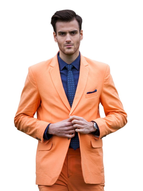 Oranžový pánský oblek ORANGE šitý na míru