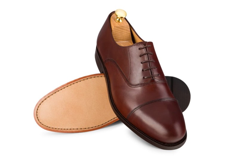 Tmavohnědé pánské kožené boty OXFORD šité metodou blake