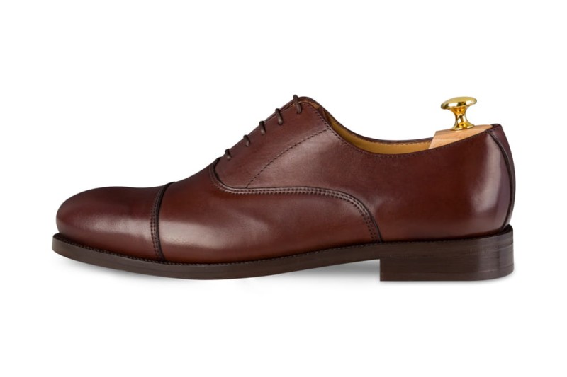 Tmavohnědé pánské kožené boty OXFORD šité metodou blake