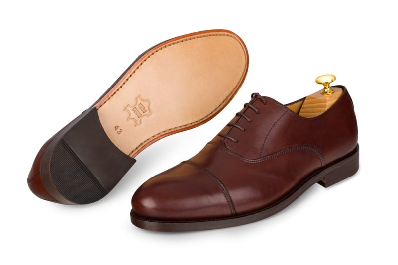 Tmavohnědé pánské kožené boty OXFORD šité metodou blake