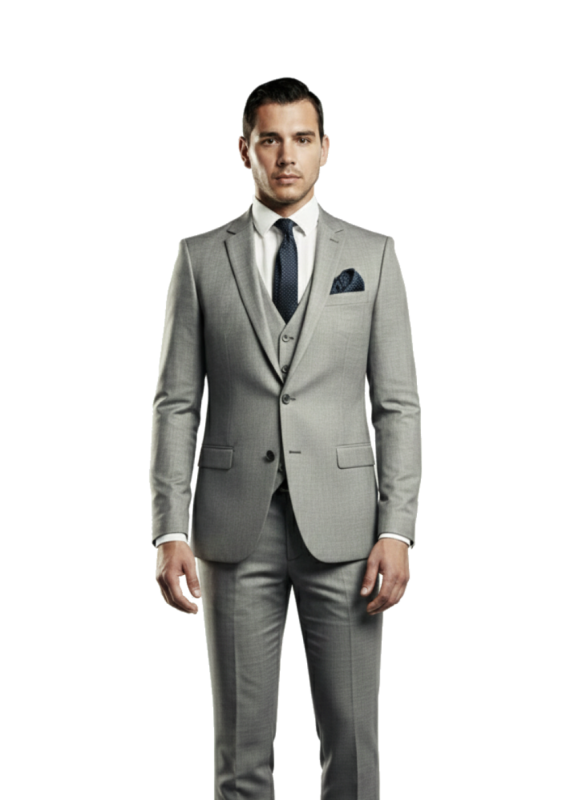 Szary garnitur męski z kamizelką GIORGIO szyty na miarę